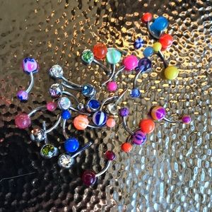 26 colored belly rings